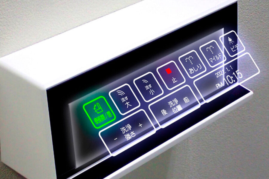 Botões holográficos em banheiros japoneses, mais tecnologia, mais higiene